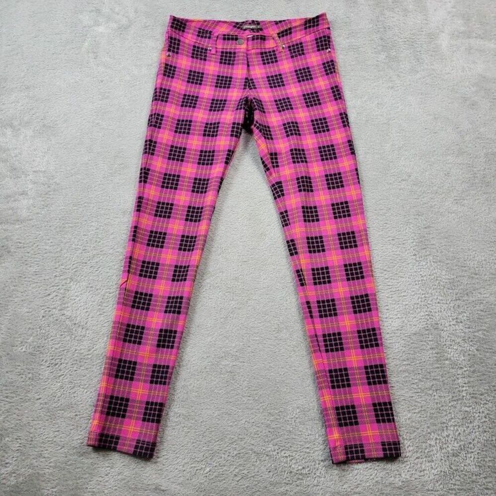 J McLaughlin Pants Womens 28X29 Pink Plaid Skinny Ankle